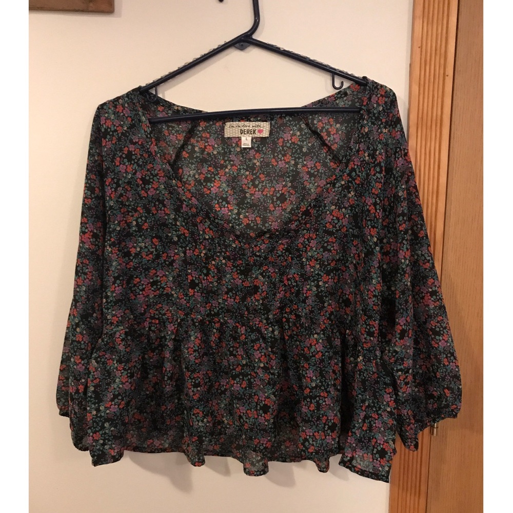 Floral flowy peplum top